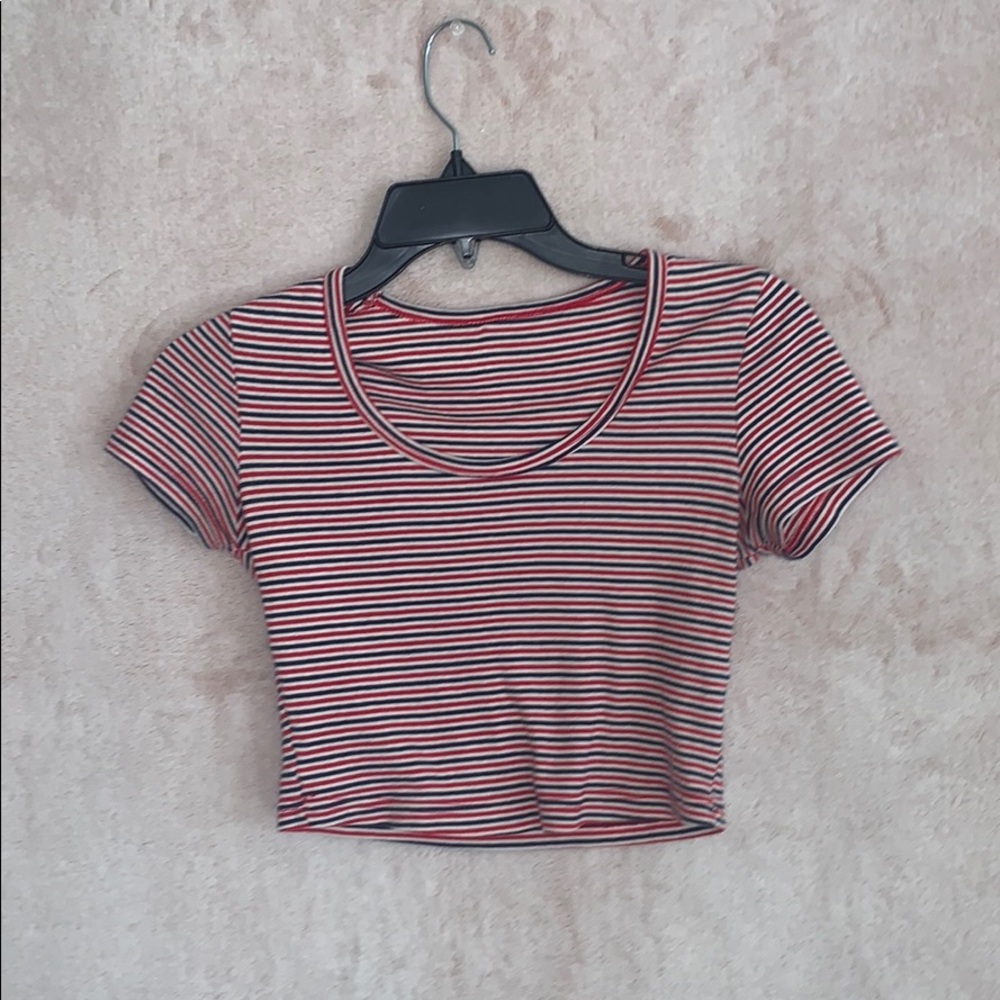 American Apparel Red Stripped T Shirt